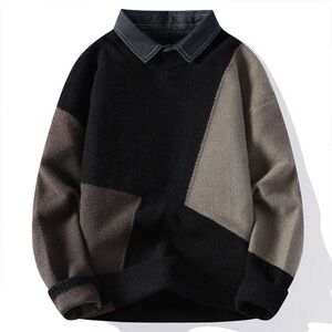 Stylish Men's Colorblock Crewneck Sweater